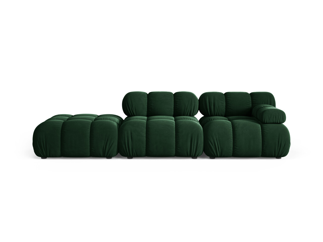 Canapea modulara 4 locuri cotiera stanga, Bellis-51, Micadoni Home, 282x94x70 cm, catifea, verde bottle - imagine 6